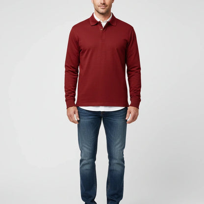 Polo à manches longues pour homme avec patte de boutonnage 14