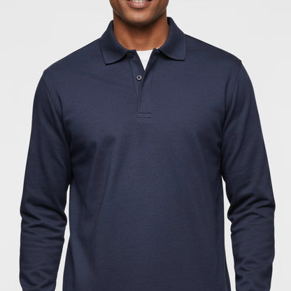 Polo à manches longues pour homme avec patte de boutonnage 2