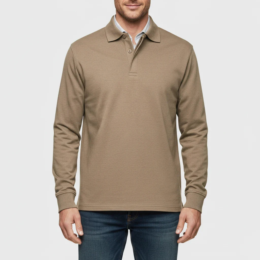 Polo à manches longues pour homme avec patte de boutonnage 4