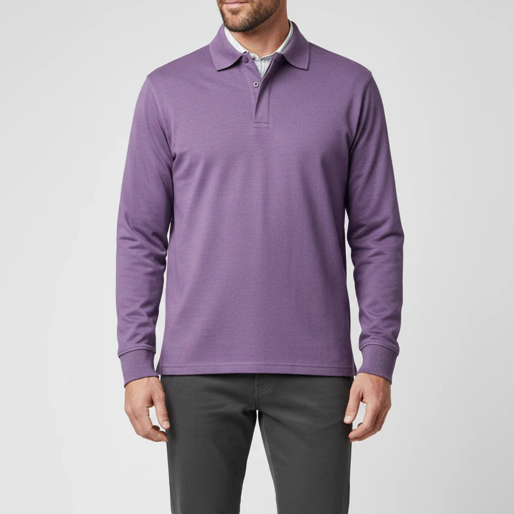Polo à manches longues pour homme avec patte de boutonnage 5