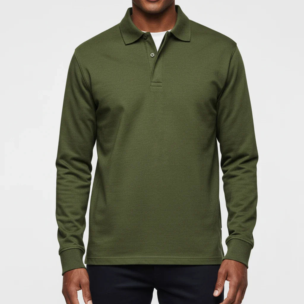 Polo à manches longues pour homme avec patte de boutonnage 6