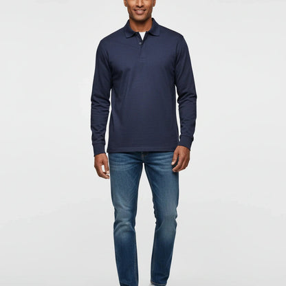 Polo à manches longues pour homme avec patte de boutonnage 9