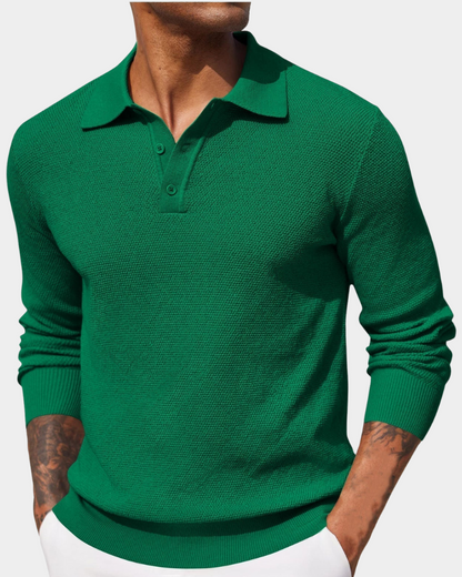 Polo en maille pour homme avec motif texturé 4