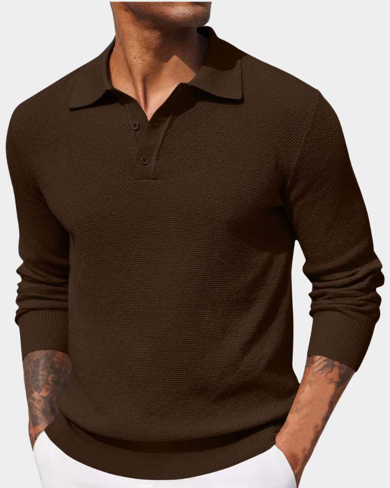 Polo en maille pour homme avec motif texturé 6