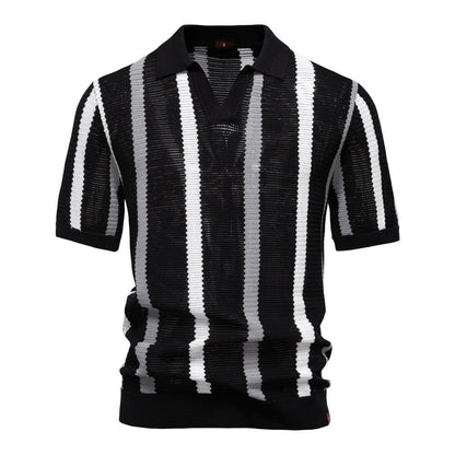 Polo en maille rayé pour homme 4