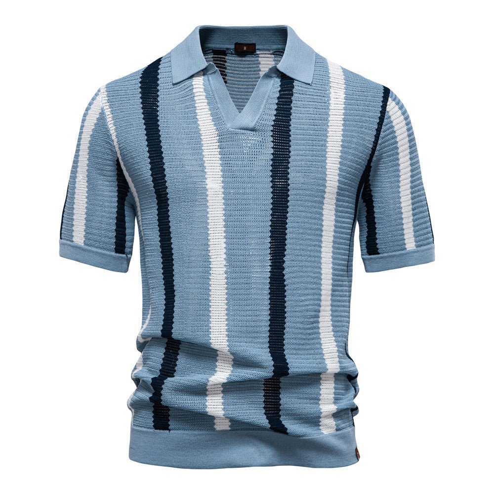 Polo en maille rayé pour homme 6