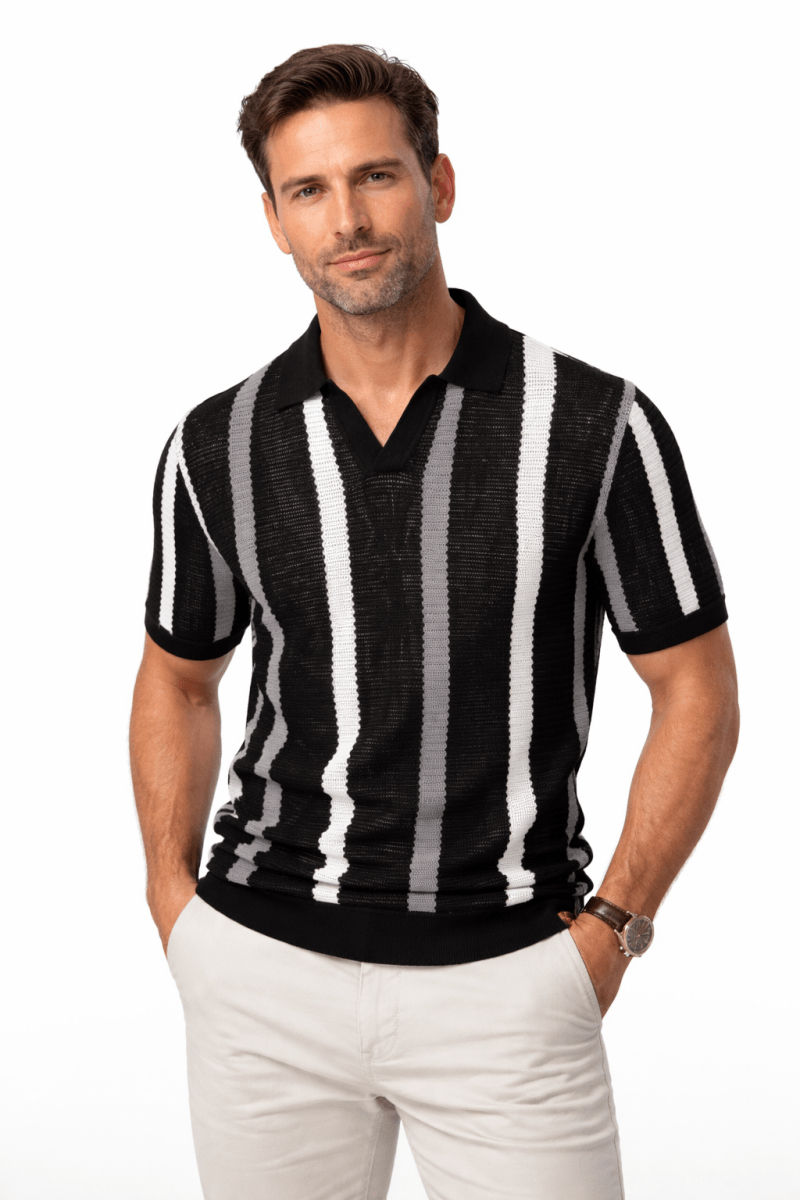 Polo en maille rayé pour homme 8