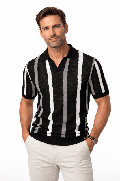 Polo en maille rayé pour homme 8