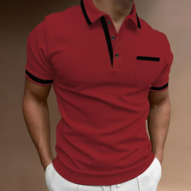 Polo homme coupe ajustée avec bordures contrastantes 2