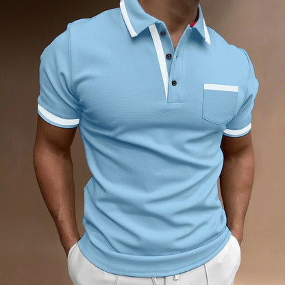 Polo homme coupe ajustée avec bordures contrastantes 5