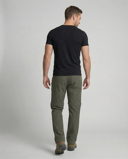 Pantalon Cargo Homme avec Poches Zippées et Taille Réglable