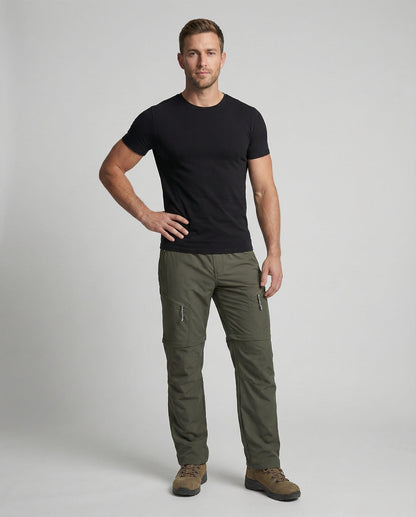 Pantalon Cargo Homme avec Poches Zippées et Taille Réglable
