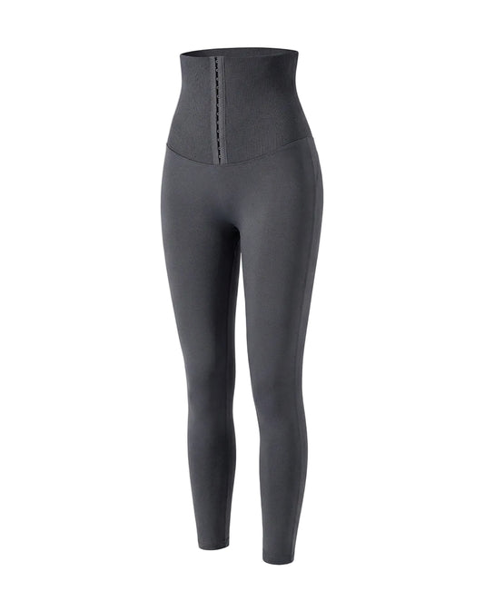 Legging femme taille haute avec fermeture à agrafes