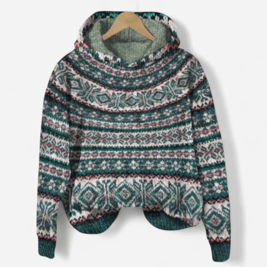 Pull à capuche pour femme avec motif intégral
