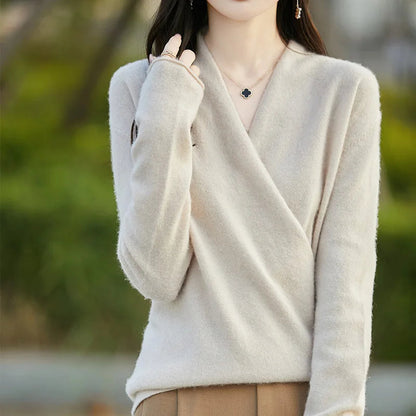 Pull en maille à devant croisé pour femme 4
