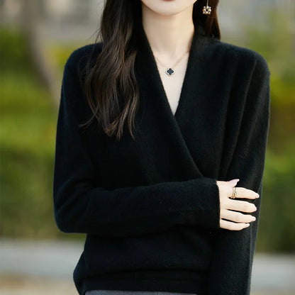 Pull en maille à devant croisé pour femme 6