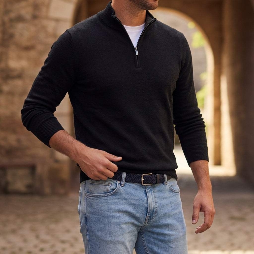 Pull en maille à fermeture éclair pour homme 3