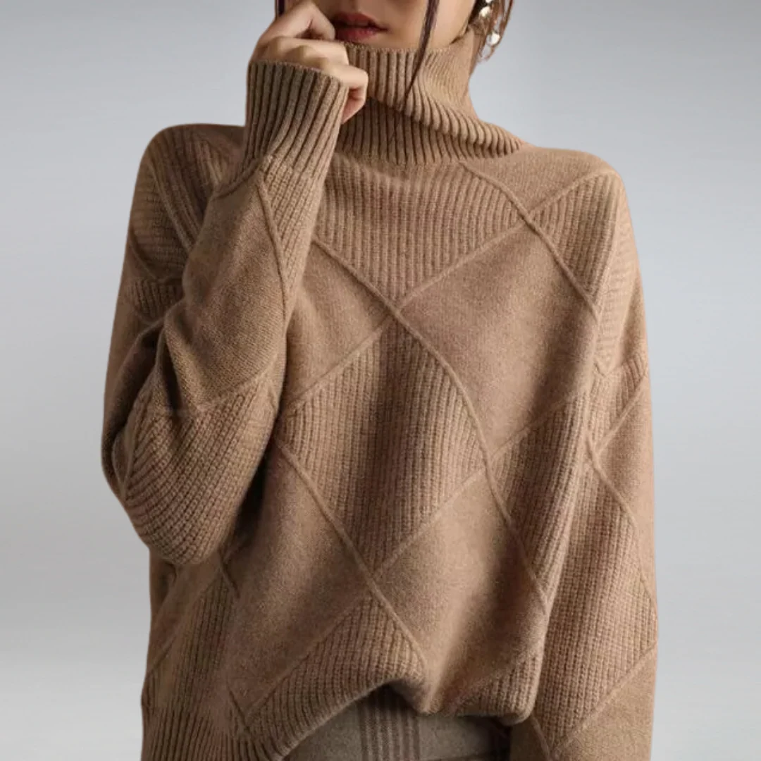 Pull en maille à motif losanges pour femme 10