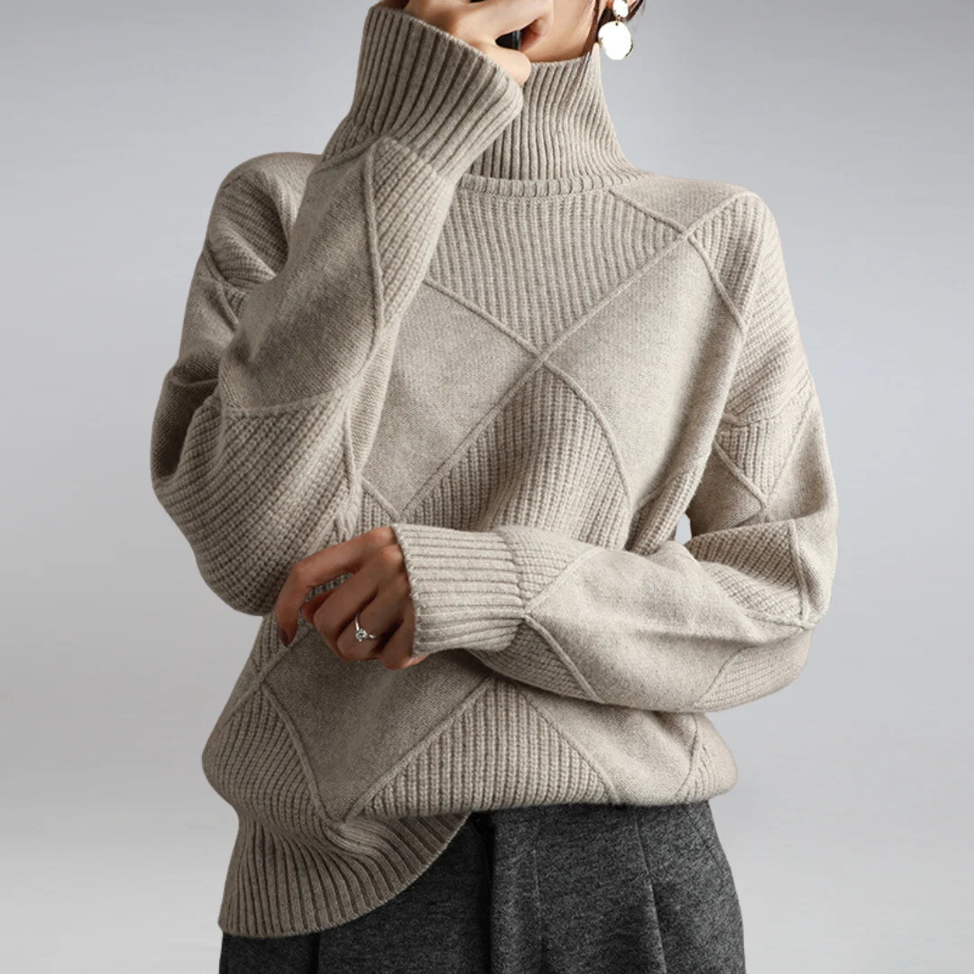 Pull en maille à motif losanges pour femme 11