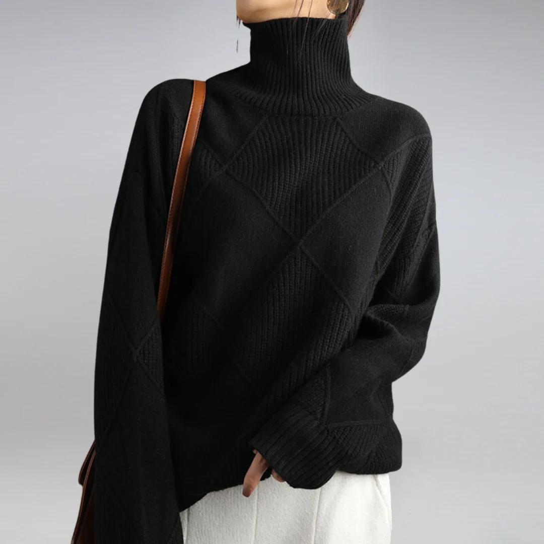 Pull en maille à motif losanges pour femme 12