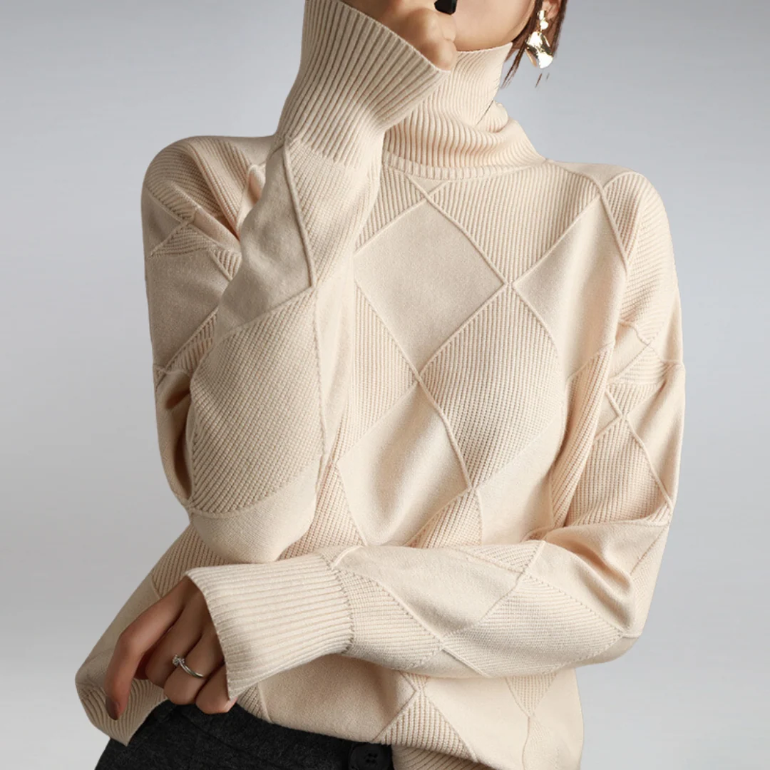 Pull en maille à motif losanges pour femme 14