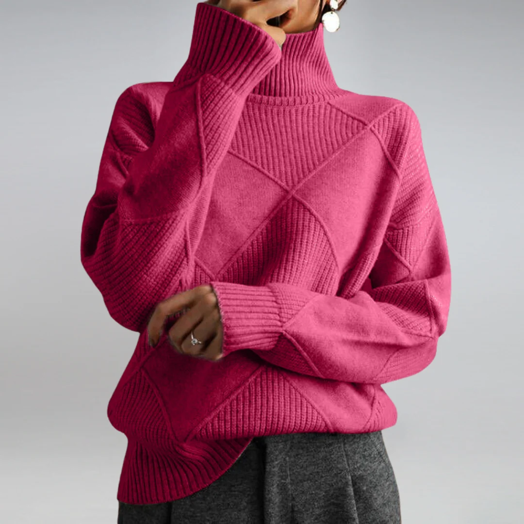 Pull en maille à motif losanges pour femme 15