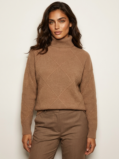 Pull en maille à motif losanges pour femme 2
