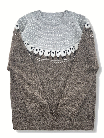 Pull en maille jacquard motif moutons pour femme 2