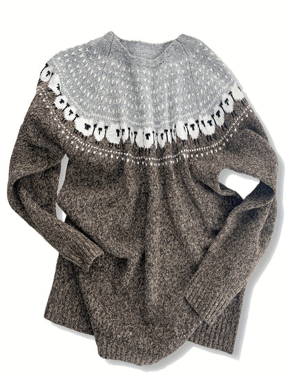 Pull en maille jacquard motif moutons pour femme 3