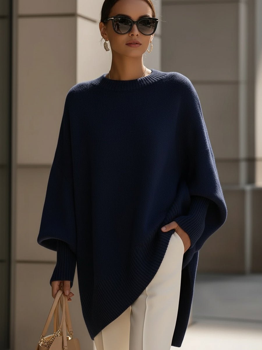 Pull en maille oversize pour femme avec manches chauve-souris 3