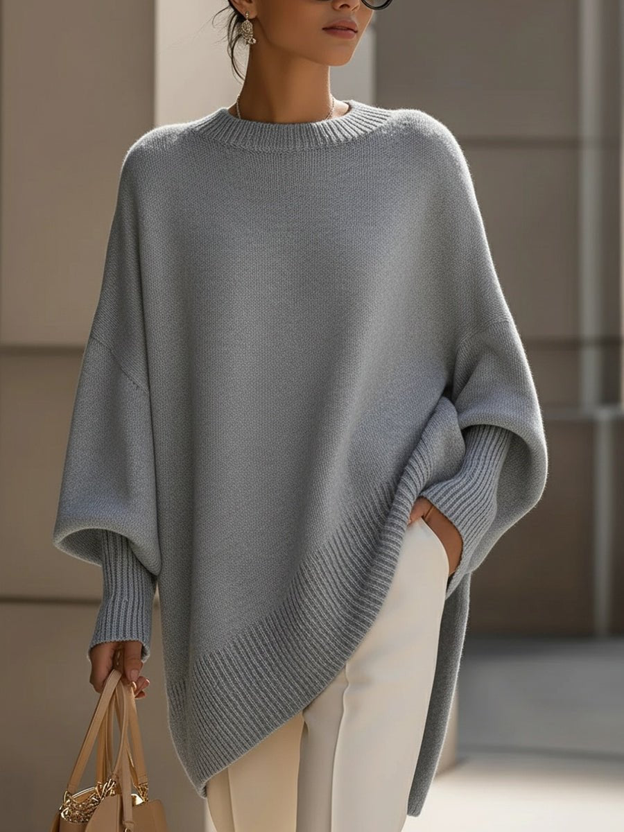 Pull en maille oversize pour femme avec manches chauve-souris 5