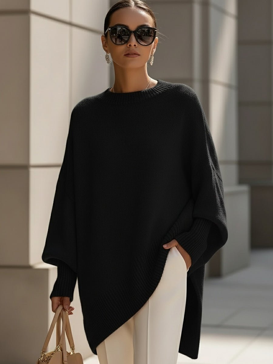 Pull en maille oversize pour femme avec manches chauve-souris 6