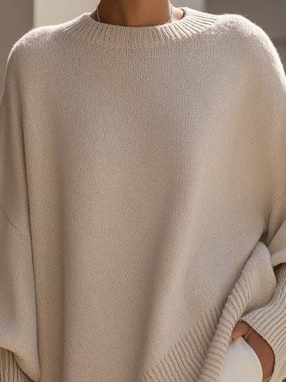 Pull en maille oversize pour femme avec manches chauve-souris 8