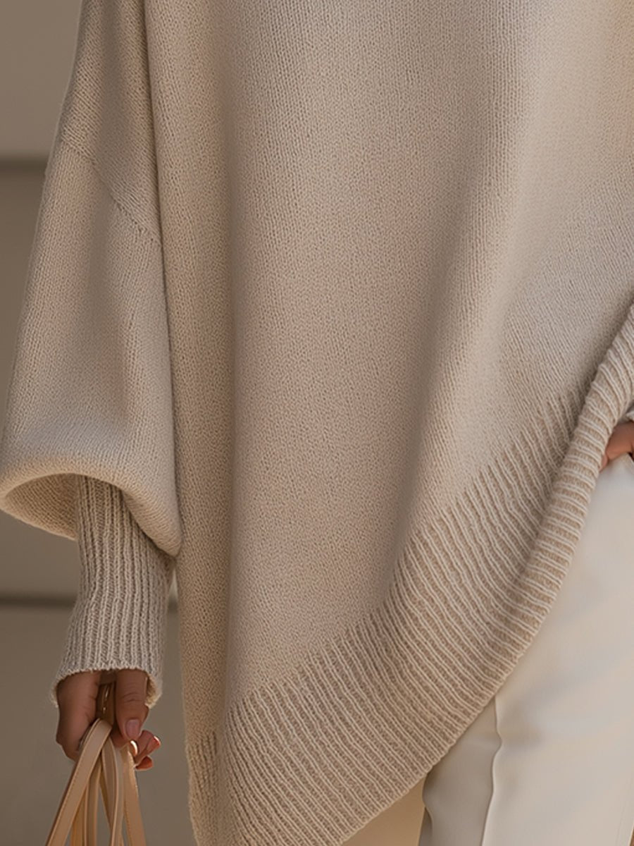 Pull en maille oversize pour femme avec manches chauve-souris 9