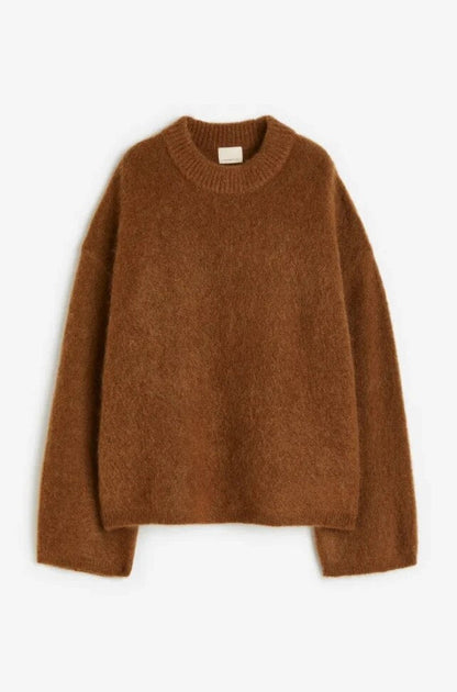 Pull en maille pour femme avec col rond et épaules tombantes 4