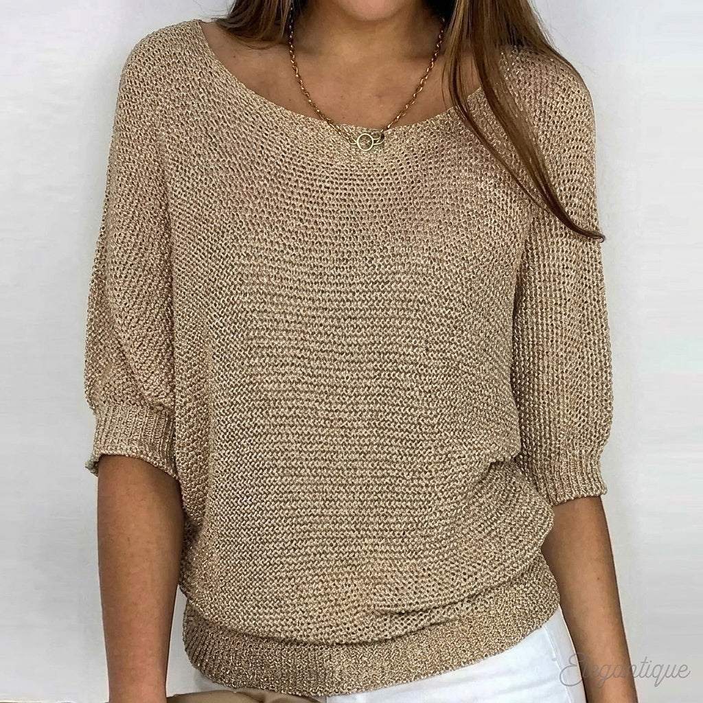 Pull en maille pour femme avec manches mi-longues 2