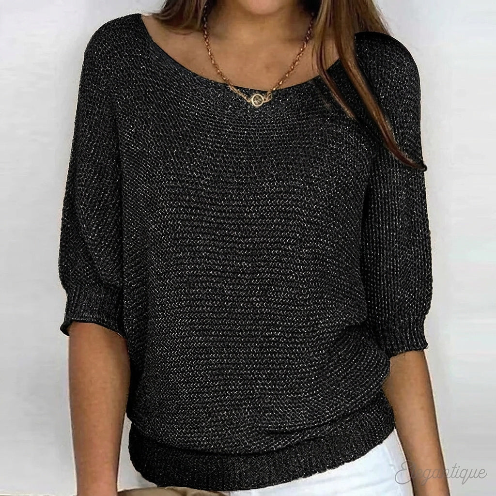 Pull en maille pour femme avec manches mi-longues 3