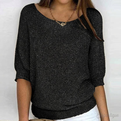 Pull en maille pour femme avec manches mi-longues 3