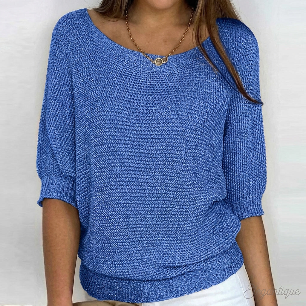 Pull en maille pour femme avec manches mi-longues 4