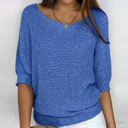 Pull en maille pour femme avec manches mi-longues 4
