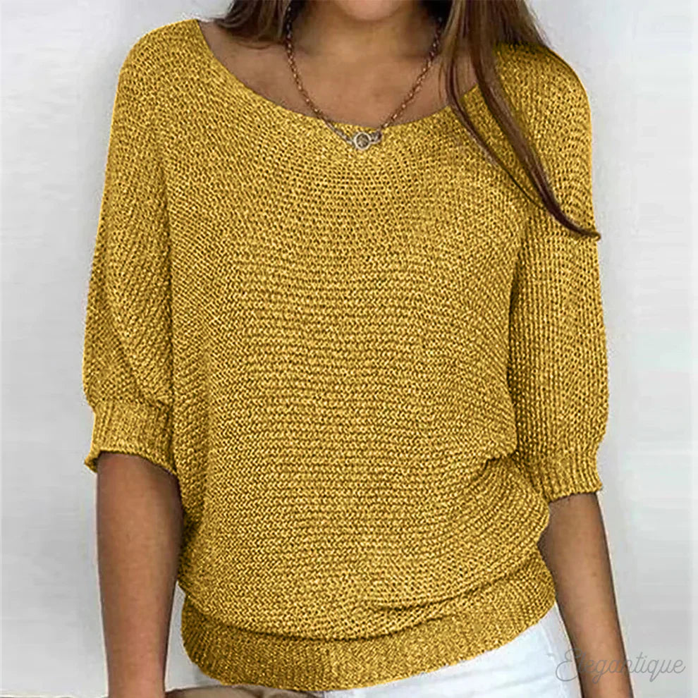 Pull en maille pour femme avec manches mi-longues 5