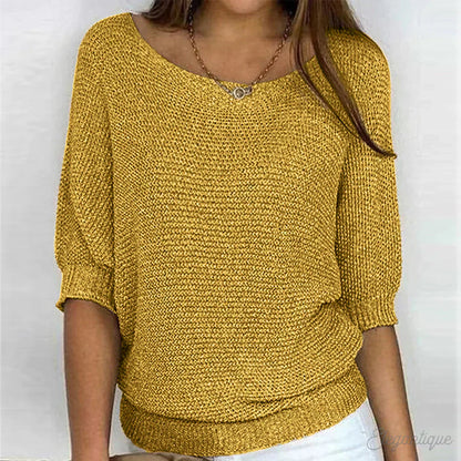 Pull en maille pour femme avec manches mi-longues 5