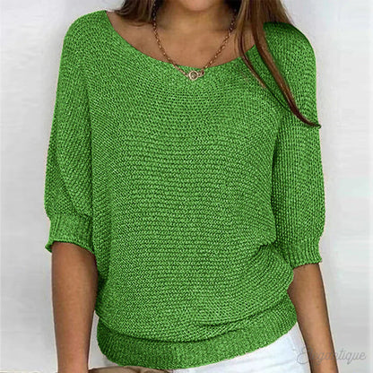 Pull en maille pour femme avec manches mi-longues 6