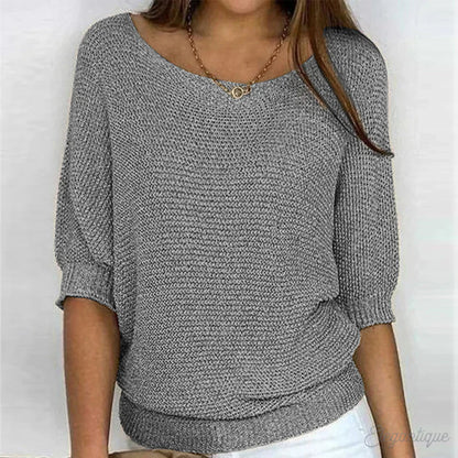 Pull en maille pour femme avec manches mi-longues 7