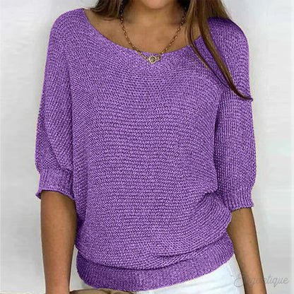 Pull en maille pour femme avec manches mi-longues 8