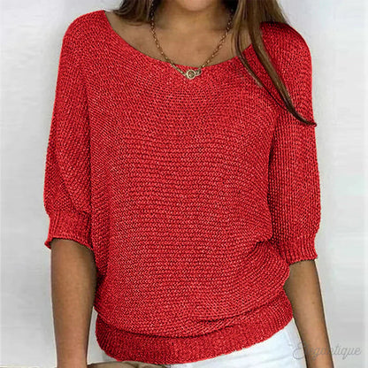 Pull en maille pour femme avec manches mi-longues 9