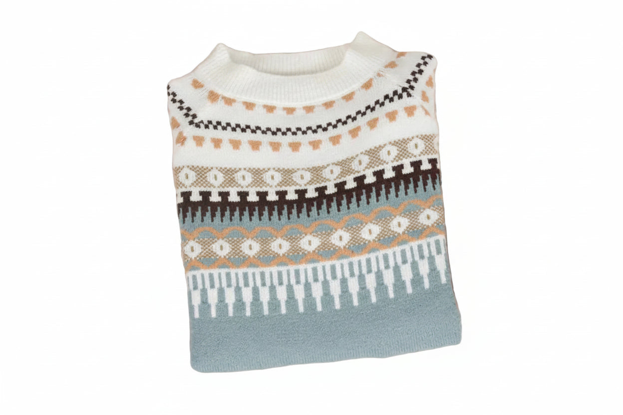 Pull Femme Hiver Motif Nordique-Gigié