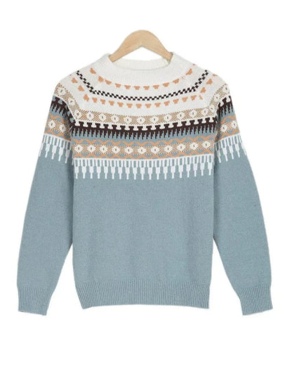Pull Femme Hiver Motif Nordique-Gigié