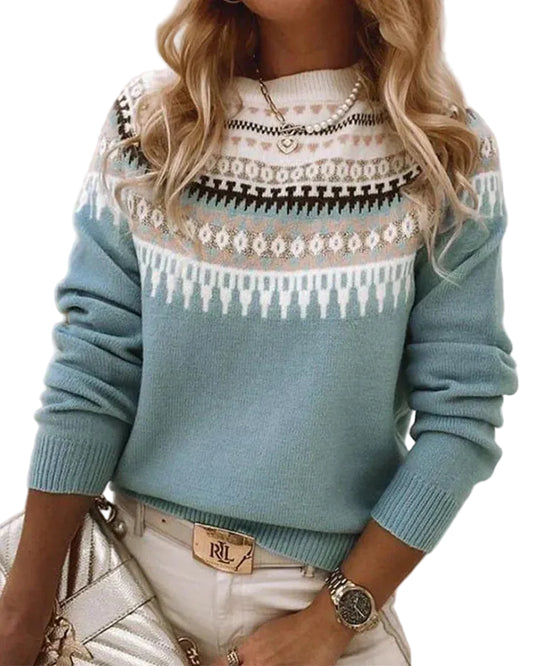 Pull Femme Hiver Motif Nordique-Gigié