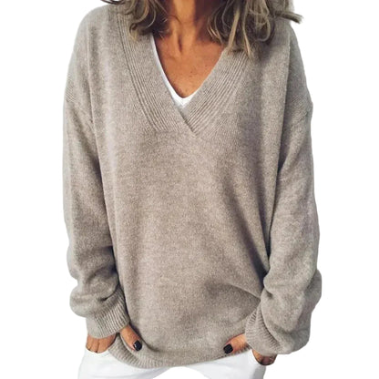 Pull Femme Col V Manches Longues-Gigié